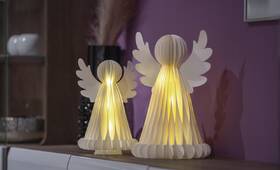 LED dekorácie EMOS papierový anjeli so stojanom, 2 ks, 20LED, 28/38 cm, teplá biela 

 obrázok produktu 7 z 8