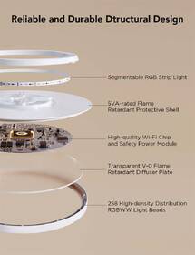 LED stropné svietidlo Govee Ceiling Light RGBICWW Smart, 2400lm, 30cm, Matter biele

 obrázok produktu 7 z 7
