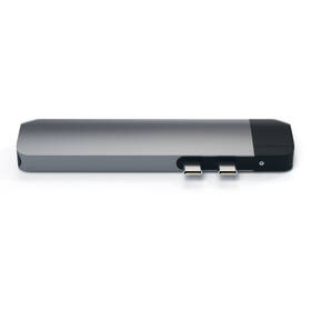 USB Hub Satechi USB-C PRO Hub (HDMI 4K, Pass Through Charging, 1x USB 3.0, 1x MicroSD, Ethernet) sivý

 obrázok produktu 4 z 12