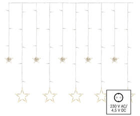 Vianočné osvetlenie EMOS 115 LED záves – hviezdy, 185 × 105 cm, vnútorné, teplá biela 

 obrázok produktu 1 z 5