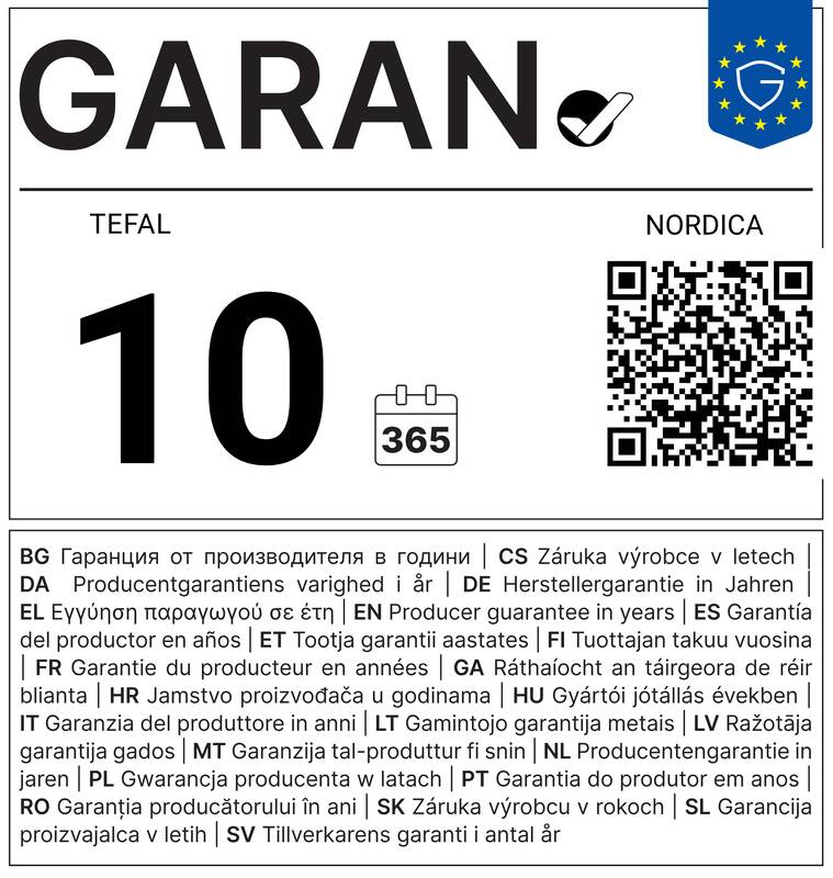 Harmonizovaný štítek pro obchodní záruku (GARANCE+)