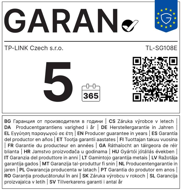 Harmonizovaný štítek pro obchodní záruku (GARANCE+) - HARMONISEDLABEL