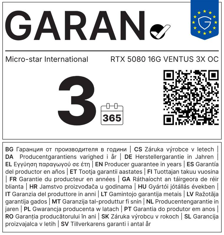 Harmonizovaný štítek pro obchodní záruku (GARANCE+)